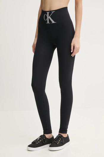 Legíny Calvin Klein Jeans dámske, čierna farba, s potlačou, 701233380
