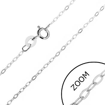 Retiazka zo striebra 925 - oválne kolmo uchytené ploché očká, 1,4 mm