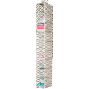 Compactor Závesný organizér na topánky a bielizeň DAMAN,15 × 30 × 128 cm, 9 políc, béžový (RAN9073)