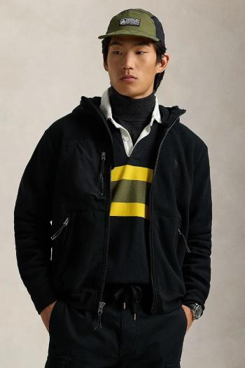 Mikina Polo Ralph Lauren pánska, čierna farba, s kapucňou, jednofarebná, 710958177