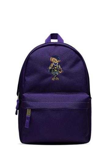 Detský ruksak Polo Ralph Lauren fialová farba, veľký, s nášivkou, 9AR173