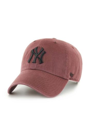 Bavlnená šiltovka 47 brand MLB New York Yankees hnedá farba, s nášivkou, B-NLRGW17GWS-N0A