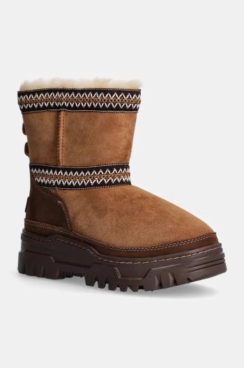 Semišové snehule UGG Classic Mini Trailgazer hnedá farba, 1158322-CHE