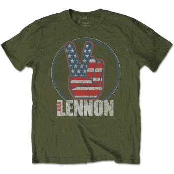 John Lennon tričko Peace Fingers US Flag  one_size