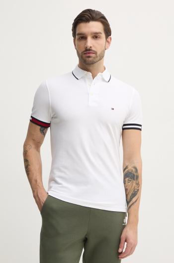 Polo tričko Tommy Hilfiger pánske, biela farba, s nášivkou, MW0MW38458