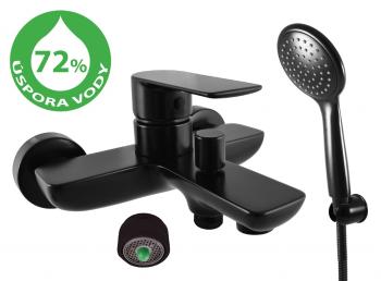 RAV Slezák - Sporiaca vodovodná batéria vaňová VLTAVA ECO čierna matná, Farba: čierna matná, Povrchová úprava: Čierna matná, Rozmer: 150 mm VTE454.5/1CMAT