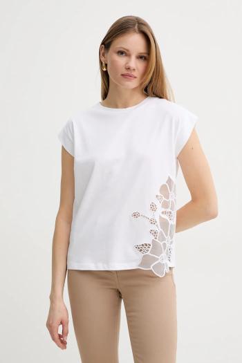 Bavlnené tričko Marciano Guess NADJA dámske, biela farba, 5GGI02 6298A