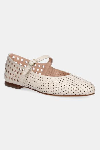Kožené balerínky AGL Milly Pierced béžová farba, D544039PCSOFTY0119
