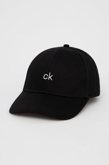 Čiapka Calvin Klein čierna farba,s nášivkou,K50K506087