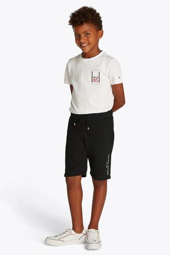 Detské bavlnené šortky Tommy Hilfiger čierna farba, KB0KB09667