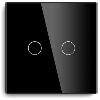 iQtech Millennium, Zigbee 2× NoN vypínač Smartlife, čierny (IQTJ012)