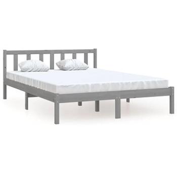 Shumee sivý masívna borovica 150 × 200 cm UK King, 810089