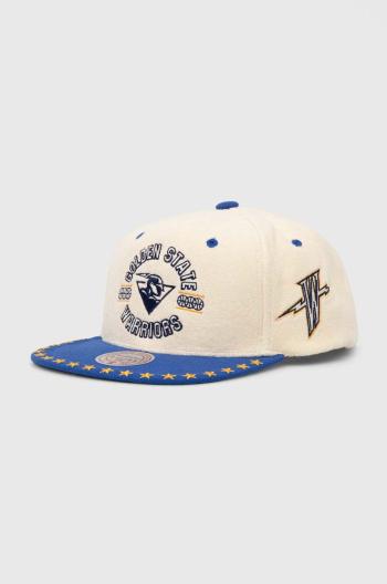 Šiltovka Mitchell&Ness Golden State Warriors béžová farba, vzorovaná, HHSS7510-GSWYYPPPOFWH