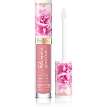 Eveline Cosmetics Flower Garden krémový lesk na pery s kyselinou hyalurónovou odtieň 01 Delicate Rose 4,5 ml