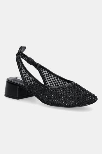 Lodičky Steve Madden Smitten čierna farba, na podpätku, s otvorenou pätou, SM11003213