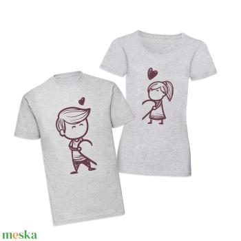 Páros mintás póló, pulóver I Love You figurák