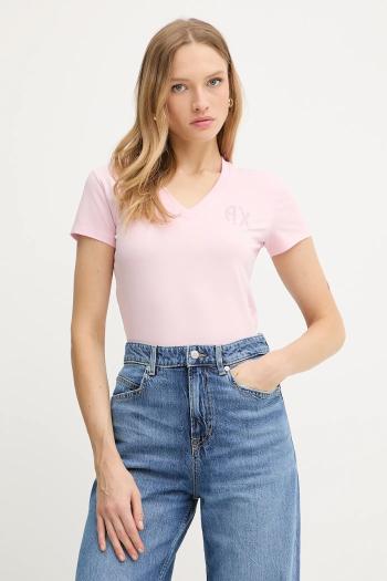 Tričko Armani Exchange dámske, ružová farba, XW000606 AF10355