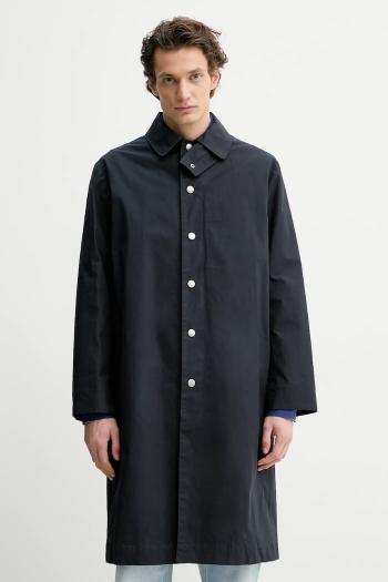 Bavlnený kabát A.P.C. mac arthur pánsky, tmavomodrá farba, prechodný, COERC.H01535
