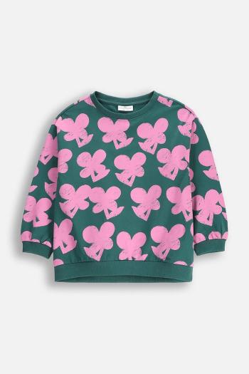 Detská mikina Coccodrillo zelená farba, vzorovaná, MAXITROPIC GIRL KIDS