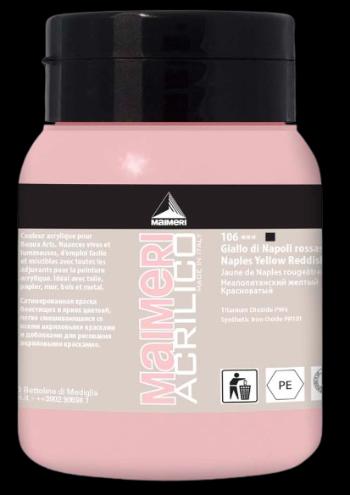 MAIMERI ACRILICO - Akrylové farby 106 - naples yellow reddish, 0,5 L