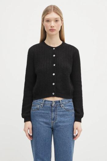 Kardigán s prímesou vlny A.P.C. cardigan milo dámsky, čierna farba, tenký, WPABE.F22246