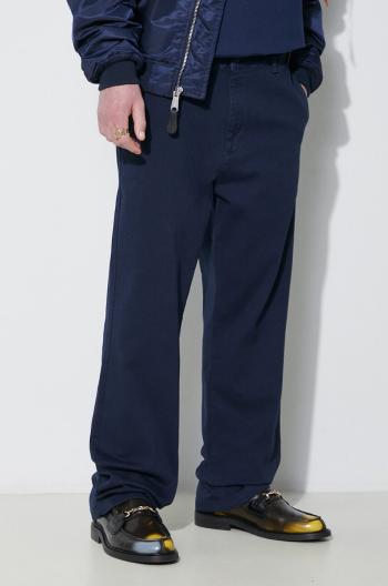 Nohavice Alpha Industries Chino pánske, tmavomodrá farba, strih chinos, 146203