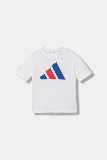 Detské bavlnené tričko adidas biela farba, s potlačou, JY0298