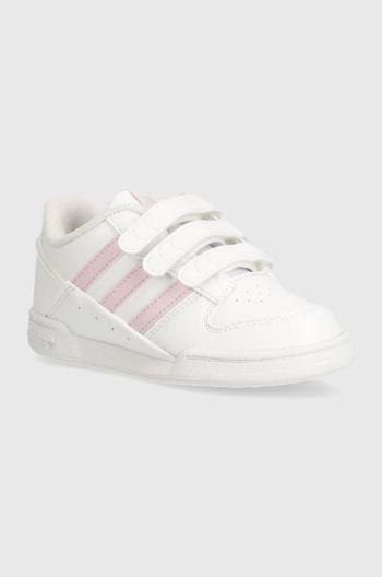 Detské kožené tenisky adidas Originals biela farba