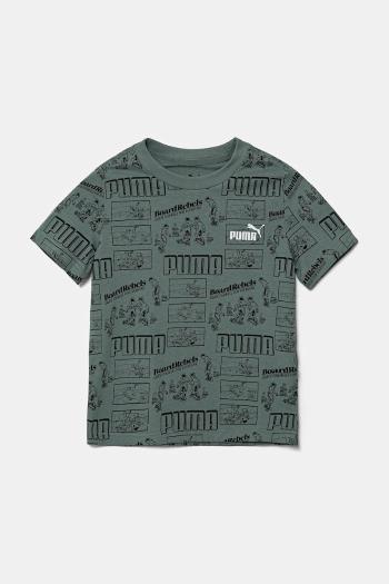 Detské bavlnené tričko Puma MID90S AOP Tee zelená farba, vzorované, 685146