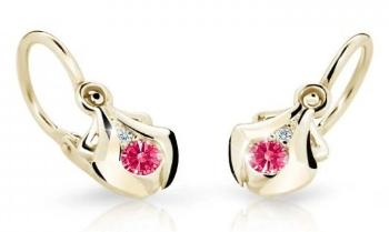 Cutie Jewellery Zlaté detské náušnice C2224-10-X-1 fuchsiová