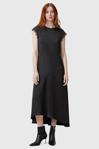 Šaty AllSaints LYRA čierna farba, midi, rovný strih, W142DB