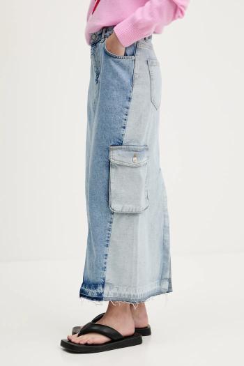 Rifľová sukňa Moschino Jeans maxi, puzdrová, 0105 3719