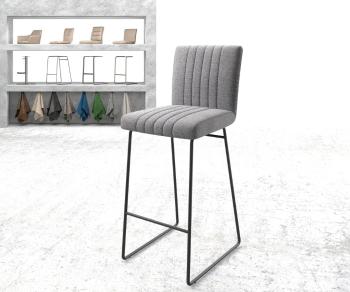 Barová židle Luiga-Flex Texturovaná tkanina Světle šedý kovový rám