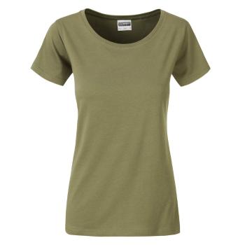 James & Nicholson Klasické dámske tričko z biobavlny 8007 - Khaki | XS