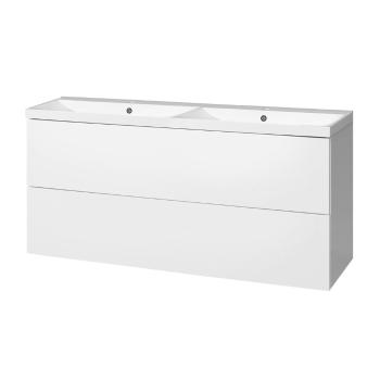MEREO - Aira, kúpeľňová skrinka s umývadlom z liateho mramoru 121 cm, biela CN713M