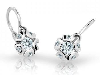Cutie Jewellery Detské náušnice z bieleho zlata C2178-10-X-2 biela
