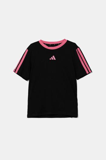 Detské bavlnené tričko adidas čierna farba, JW8633