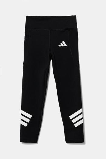 Detské legíny adidas čierna farba, s nášivkou, JJ1000