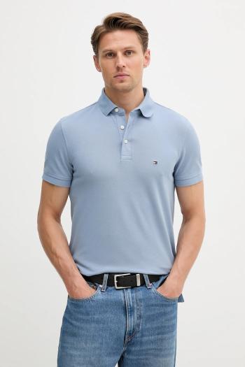 Polo tričko Tommy Hilfiger pánske, zelená farba, jednofarebné, MW0MW17771