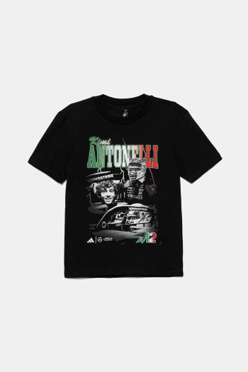 Detské bavlnené tričko adidas Performance MERCEDES čierna farba, s potlačou, KD7301