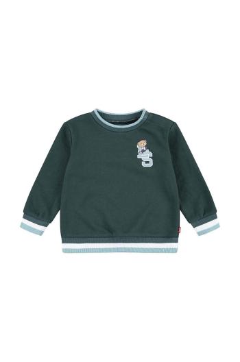 Detská mikina Levi's VARSITY LEVI TIPPED CREW zelená farba, s potlačou, 6EL324