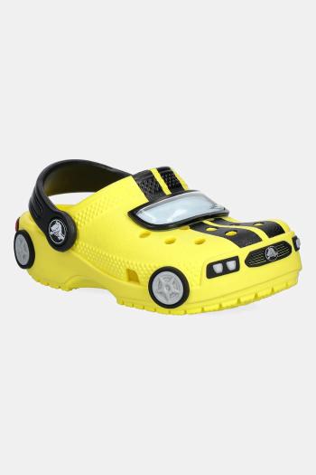 Šľapky Crocs CLASSIC IAM RACE CAR CLOG KIDS žltá farba, 210991