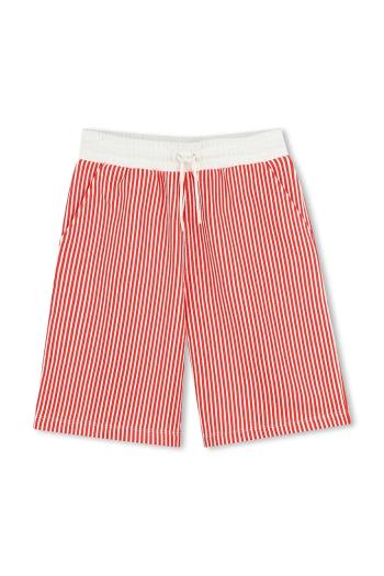 Detské bavlnené šortky Kenzo Kids červená farba, nastaviteľný pás K61121