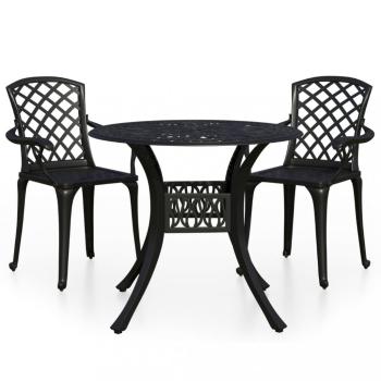 Záhradný bistro set 3 ks liaty hliník Dekorhome