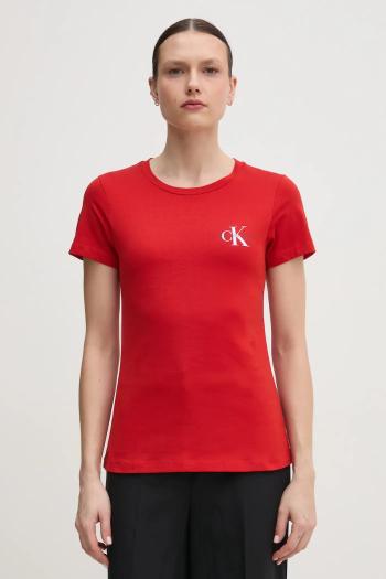 Bavlnené tričko Calvin Klein Jeans 2-pak dámske, červená farba, J20J219734