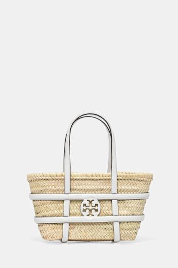 Plážový košík Tory Burch Ella Straw béžová farba, 169396-101
