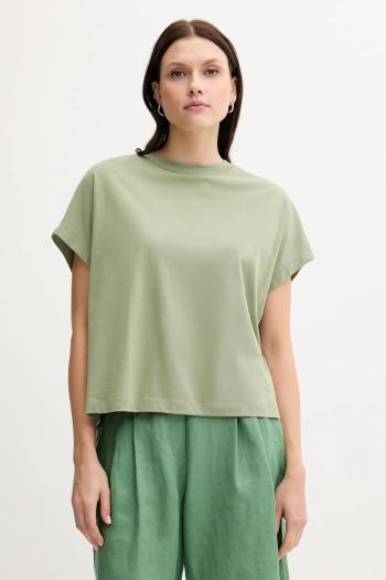 Bavlnené tričko United Colors of Benetton dámske, zelená farba, 3096D1071