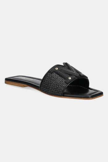 Šľapky Guess RAMADA RAFIA SLIDE dámske, čierna farba, 5GGZ39 7329A