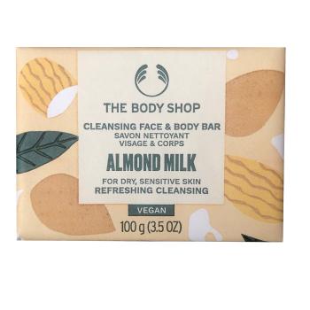 The Body Shop Čistiace mydlo na tvár a telo na suchú a citlivú pokožku Almond Milk (Cleansing Face & Body Bar) 100 g