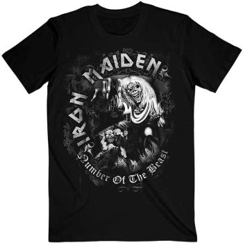 Iron Maiden Tričko Number Of The Beast Grey Tone Unisex Black S